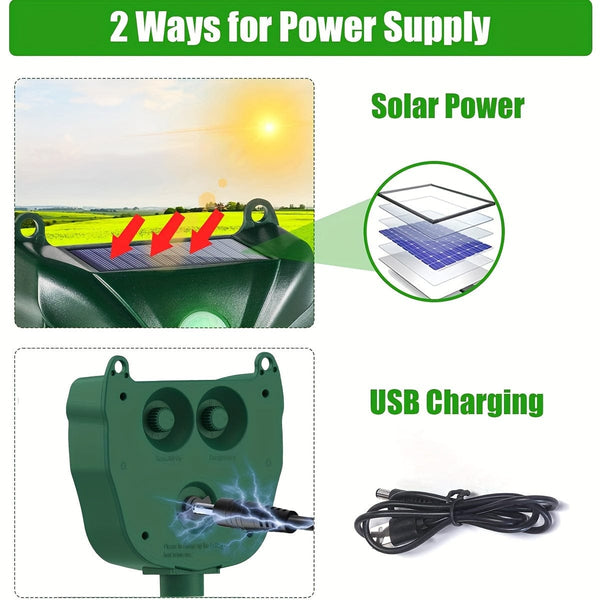 Planet Gates 1pc 1pc, Ultrasonic Cat Deterrent For Gardens Solar Cat Repellent Fox Scarers Waterproof Animal Repeller With 5 Modes Flashing Lights Motion Detection Sensor For Outdoor Dog Squirrel Raccoon Skunk Rabbit Rodent.