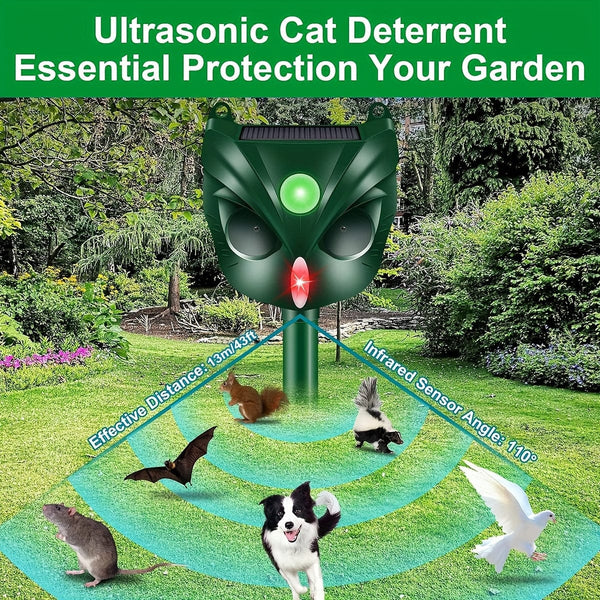 Planet Gates 1pc 1pc, Ultrasonic Cat Deterrent For Gardens Solar Cat Repellent Fox Scarers Waterproof Animal Repeller With 5 Modes Flashing Lights Motion Detection Sensor For Outdoor Dog Squirrel Raccoon Skunk Rabbit Rodent.