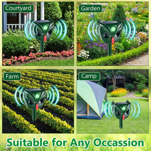 Planet Gates 1pc 1pc, Ultrasonic Cat Deterrent For Gardens Solar Cat Repellent Fox Scarers Waterproof Animal Repeller With 5 Modes Flashing Lights Motion Detection Sensor For Outdoor Dog Squirrel Raccoon Skunk Rabbit Rodent.