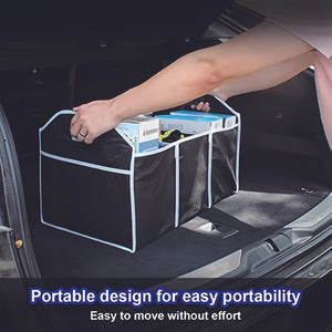 Planet Gates 1pc 1pc Universal Car Trunk Organizer, Portable Foldable Car Storage Box, Waterproof Auto Storage Bag With 3 Compartments, Car Interior Supplies, Car Accessories