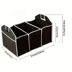 Planet Gates 1pc 1pc Universal Car Trunk Organizer, Portable Foldable Car Storage Box, Waterproof Auto Storage Bag With 3 Compartments, Car Interior Supplies, Car Accessories