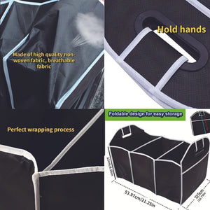 Planet Gates 1pc 1pc Universal Car Trunk Organizer, Portable Foldable Car Storage Box, Waterproof Auto Storage Bag With 3 Compartments, Car Interior Supplies, Car Accessories