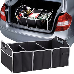 Planet Gates 1pc 1pc Universal Car Trunk Organizer, Portable Foldable Car Storage Box, Waterproof Auto Storage Bag With 3 Compartments, Car Interior Supplies, Car Accessories