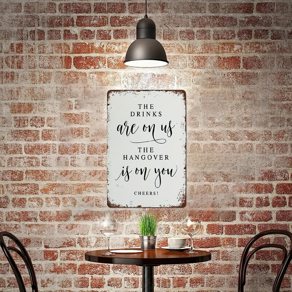 Planet Gates 1pc 1pc, Vintage Metal Tin Sign The Drinks Are On Us The Hangover Is On You Wedding Signs Metal Signs Metal Tin Sign Vintage Wall Decor Retro Art Tin Sign Funny Decorations For Home Bar Office Cafe Farm Room Tin Metal Sign Gift