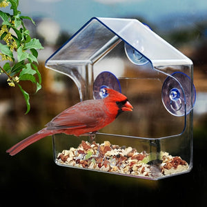 Planet Gates 1pc 1pc Window Bird Feeder For Outside, Transparent Plastic Window Bird Feeders With Strong Suction Cups, Transparent Birds Food Holder, Home Window Bird House
