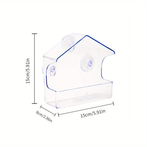Planet Gates 1pc 1pc Window Bird Feeder For Outside, Transparent Plastic Window Bird Feeders With Strong Suction Cups, Transparent Birds Food Holder, Home Window Bird House