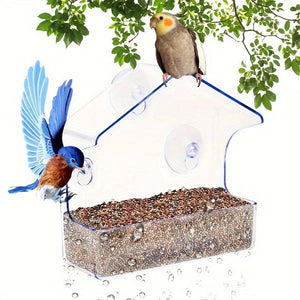 Planet Gates 1pc 1pc Window Bird Feeder For Outside, Transparent Plastic Window Bird Feeders With Strong Suction Cups, Transparent Birds Food Holder, Home Window Bird House