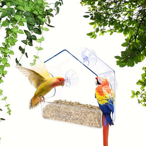 Planet Gates 1pc 1pc Window Bird Feeder For Outside, Transparent Plastic Window Bird Feeders With Strong Suction Cups, Transparent Birds Food Holder, Home Window Bird House