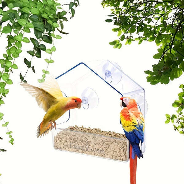 Planet Gates 1pc 1pc Window Bird Feeder For Outside, Transparent Plastic Window Bird Feeders With Strong Suction Cups, Transparent Birds Food Holder, Home Window Bird House