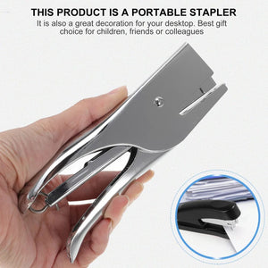 Planet Gates 1pc 20 Sheets Nailer No-Jam Hand Grip Metal Stapler Heavy Duty Desktop Stapler without Stitching Needle (Silver)