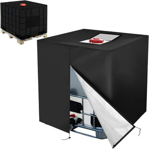 Planet Gates 1pc, 210D Oxford IBC Tank Cover 1000L UV Waterproof Container Cover Anit Protective Cover with Zipper, Outdoor Water Cover