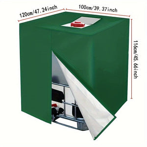 Planet Gates 1pc, 210D Oxford IBC Tank Cover 1000L UV Waterproof Container Cover Anit Protective Cover with Zipper, Outdoor Water Cover