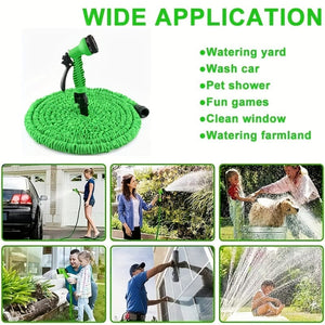 Planet Gates 1pc 25FT-100FT Car Wash Water Gun US Standard Thickened And Reinforced Watering Irrigation Tool Expandable High Pressure 7 Modes Adjustable Water Hose