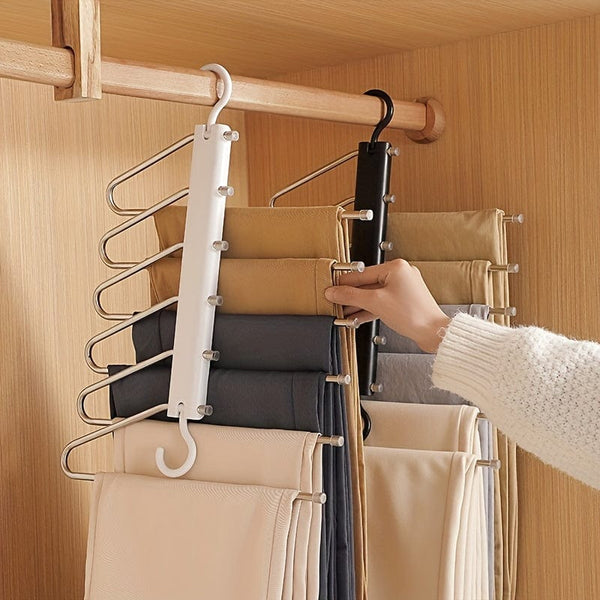 Planet Gates 1pc/2pcs Multifunctional Stainless Steel Pants Rack - Foldable, Seamless, and Anti-Slip - Perfect for Hanging and Drying Clothes