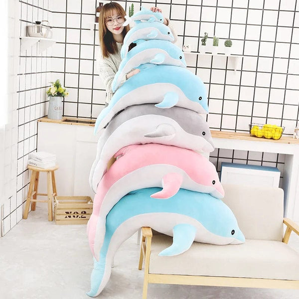Planet Gates 1pc 30/50CM kawaii Dolphin Plush Toys Lovely Stuffed Soft Animal Pillow Dolls for Children Girls Sleeping Cushion Gift