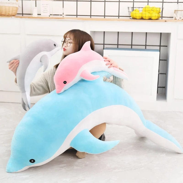 Planet Gates 1pc 30/50CM kawaii Dolphin Plush Toys Lovely Stuffed Soft Animal Pillow Dolls for Children Girls Sleeping Cushion Gift