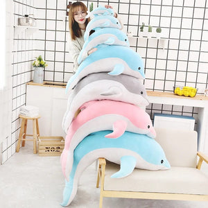 Planet Gates 1pc 30/50CM kawaii Dolphin Plush Toys Lovely Stuffed Soft Animal Pillow Dolls for Children Girls Sleeping Cushion Gift