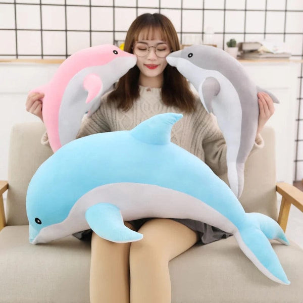 Planet Gates 1pc 30/50CM kawaii Dolphin Plush Toys Lovely Stuffed Soft Animal Pillow Dolls for Children Girls Sleeping Cushion Gift