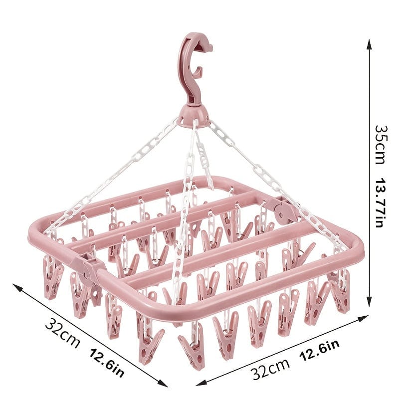 Planet Gates 1pc 32 Clips Folding Thickened Plastic Hanger