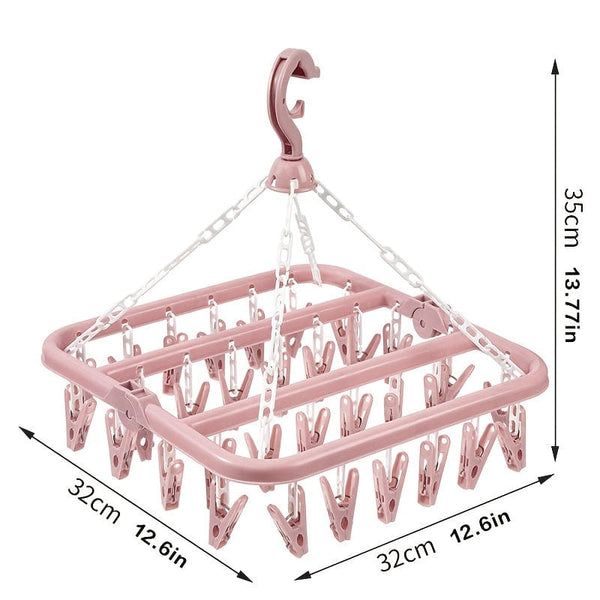 Planet Gates 1pc 32 Clips Folding Thickened Plastic Hanger