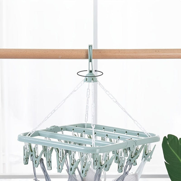 Planet Gates 1pc 32 Clips Folding Thickened Plastic Hanger