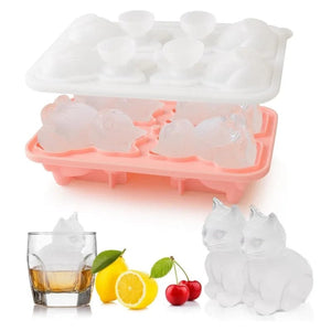 Planet Gates 1PC 3D Cat Ice Block Mold Easy to Release Silicone Ice Hockey Device Household Kitchen Ice Making Mold Free of BPA