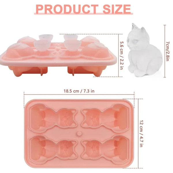 Planet Gates 1PC 3D Cat Ice Block Mold Easy to Release Silicone Ice Hockey Device Household Kitchen Ice Making Mold Free of BPA
