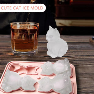 Planet Gates 1PC 3D Cat Ice Block Mold Easy to Release Silicone Ice Hockey Device Household Kitchen Ice Making Mold Free of BPA