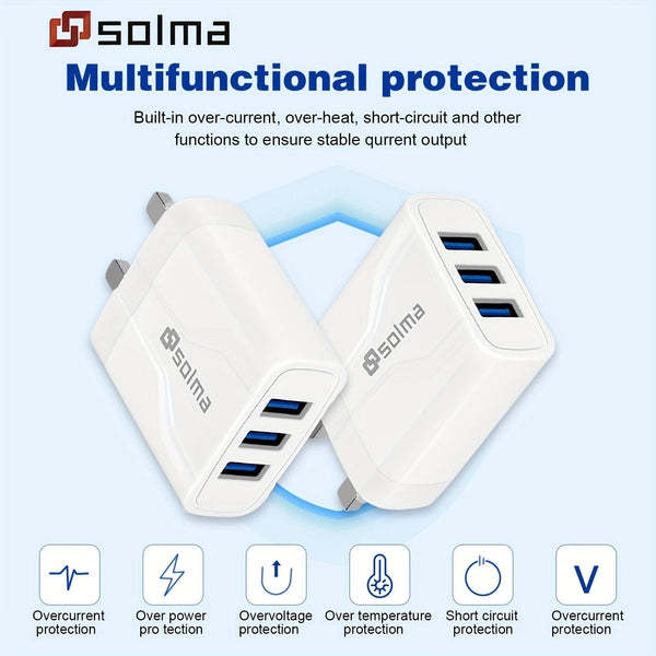 Planet Gates 1pc 3USB Charger/UK Standard