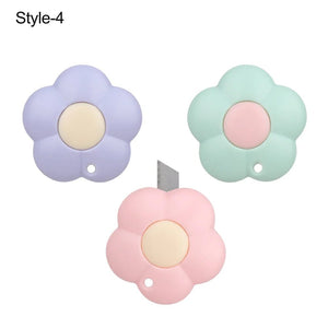 Planet Gates 1pc-4 1PC Mini Utility Knife Cute Retractable Letter Opener Box Cutter Portable Carton Opener Paper Cutting Tool Random Color