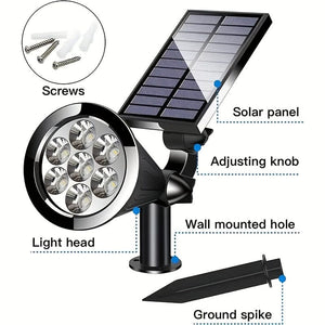 Planet Gates 1pc 4/7LED Solar Garden Light, Outdoor Waterproof Spotlight, Landscape Tree Lawn RGB Lawn Light With Solar Grass Light