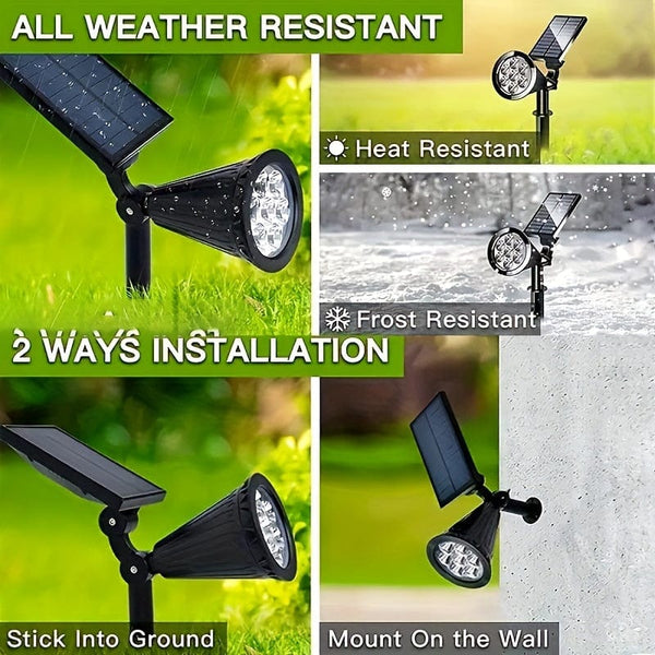 Planet Gates 1pc 4/7LED Solar Garden Light, Outdoor Waterproof Spotlight, Landscape Tree Lawn RGB Lawn Light With Solar Grass Light