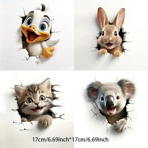 Planet Gates 1pc 4 In 1 Animal Stickers Decals, Fun Car Stickers, Motorcycle Stickers, Laptop, Home Window Wall Wall Cup Toolbox Guitar Scooter Stickers Decals