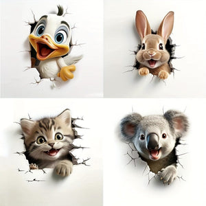 Planet Gates 1pc 4 In 1 Animal Stickers Decals, Fun Car Stickers, Motorcycle Stickers, Laptop, Home Window Wall Wall Cup Toolbox Guitar Scooter Stickers Decals