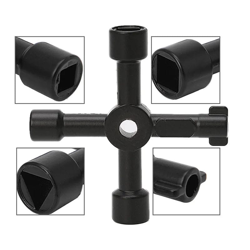 Planet Gates 1pc 4-in-1 black Portable Black 4-in-1 Hand Screwdriver DIY Extension Socket Screwdriver Tool Accessory