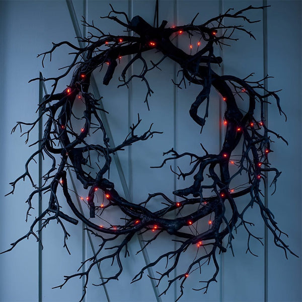 Planet Gates 1pc, 40.01cm Black Halloween Wreath, Black Wreath Halloween Door Wreath Decorations Halloween Party Decorations Halloween Ornament, Halloween Decor, Holiday Decor