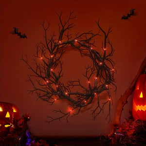 Planet Gates 1pc, 40.01cm Black Halloween Wreath, Black Wreath Halloween Door Wreath Decorations Halloween Party Decorations Halloween Ornament, Halloween Decor, Holiday Decor