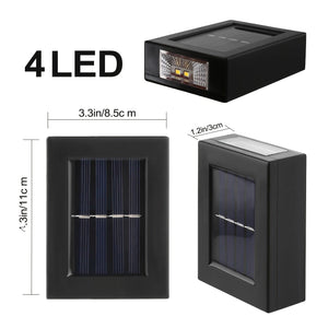Planet Gates 1pc 4LED Solar Wall Light Set, UP And Down Illuminate Outdoor Sunlight Sensor Lamp Waterproof Modern Nordic Style Decor For Porches, Pathways, Gardens, Courtyard, Lawn, Terrace, Fence, And Lane