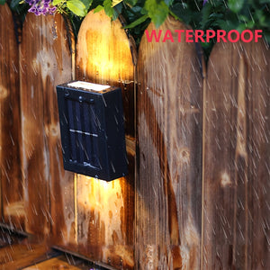 Planet Gates 1pc 4LED Solar Wall Light Set, UP And Down Illuminate Outdoor Sunlight Sensor Lamp Waterproof Modern Nordic Style Decor For Porches, Pathways, Gardens, Courtyard, Lawn, Terrace, Fence, And Lane