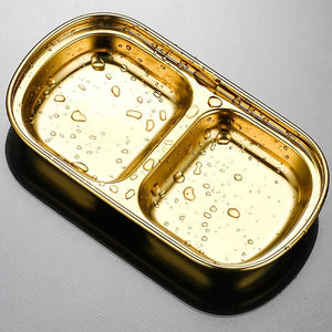 Planet Gates 1pc/4pcs Serving Plate, Snack Plate, Stainless Steel Sauce Dish, Salt Vinegar Sugar Condiment Dipping Bowl