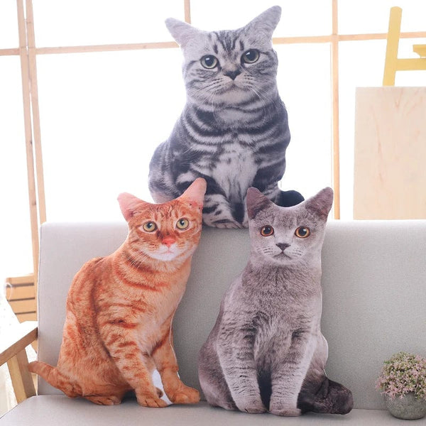 Planet Gates 1pc 50cm Simulation Plush Cat Pillows Soft Stuffed Animals Cushion Sofa Decor Cartoon Plush Toys for Children Kids Gift