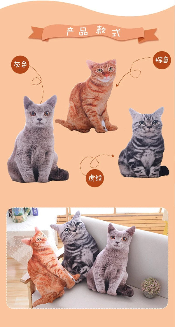 Planet Gates 1pc 50cm Simulation Plush Cat Pillows Soft Stuffed Animals Cushion Sofa Decor Cartoon Plush Toys for Children Kids Gift