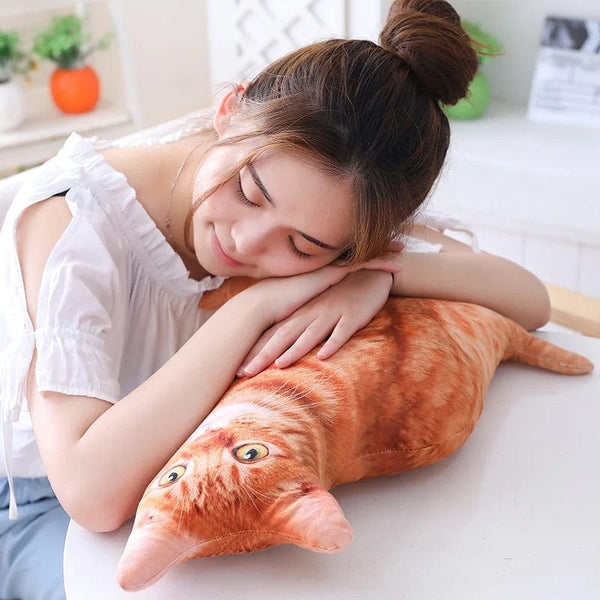 Planet Gates 1pc 50cm Simulation Plush Cat Pillows Soft Stuffed Animals Cushion Sofa Decor Cartoon Plush Toys for Children Kids Gift