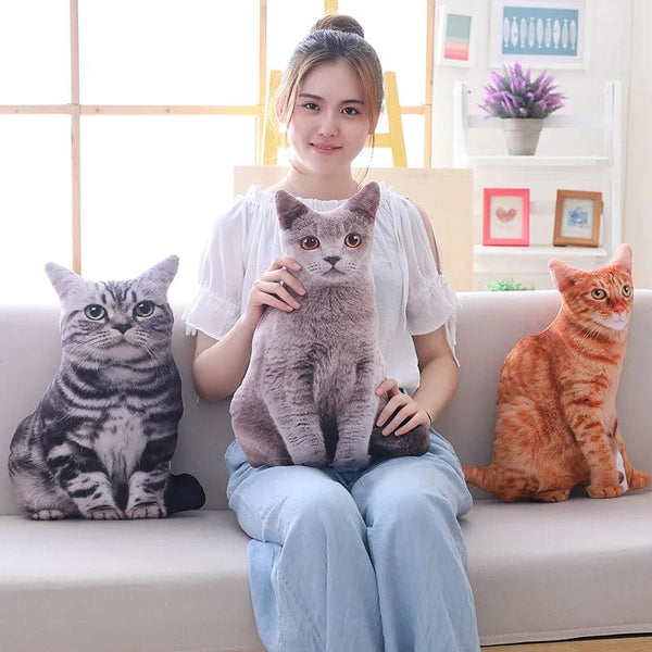 Planet Gates 1pc 50cm Simulation Plush Cat Pillows Soft Stuffed Animals Cushion Sofa Decor Cartoon Plush Toys for Children Kids Gift