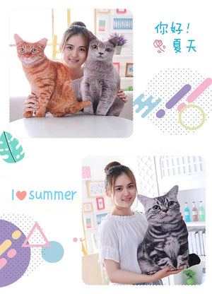 Planet Gates 1pc 50cm Simulation Plush Cat Pillows Soft Stuffed Animals Cushion Sofa Decor Cartoon Plush Toys for Children Kids Gift