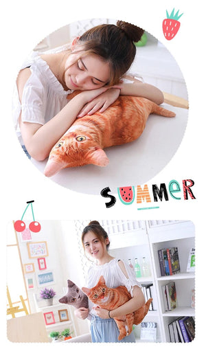 Planet Gates 1pc 50cm Simulation Plush Cat Pillows Soft Stuffed Animals Cushion Sofa Decor Cartoon Plush Toys for Children Kids Gift