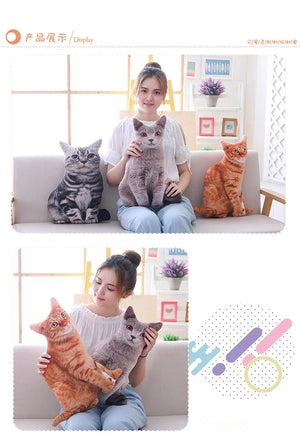 Planet Gates 1pc 50cm Simulation Plush Cat Pillows Soft Stuffed Animals Cushion Sofa Decor Cartoon Plush Toys for Children Kids Gift