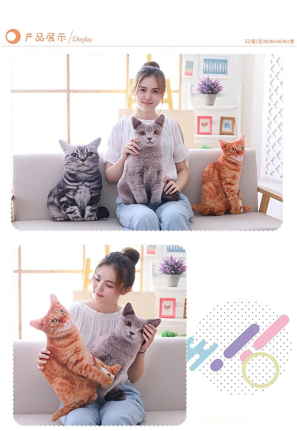 Planet Gates 1pc 50cm Simulation Plush Cat Pillows Soft Stuffed Animals Cushion Sofa Decor Cartoon Plush Toys for Children Kids Gift