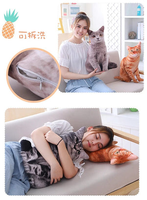 Planet Gates 1pc 50cm Simulation Plush Cat Pillows Soft Stuffed Animals Cushion Sofa Decor Cartoon Plush Toys for Children Kids Gift