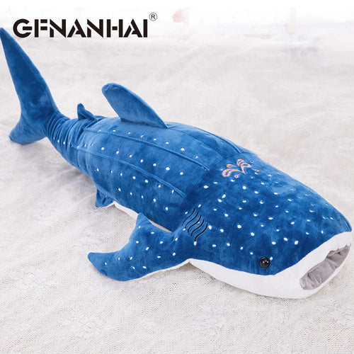 Planet Gates 1pc 56cm cartoon simulation blue shark plush toy stuffed soft creative animal whale dolls cushion for children birthday gif